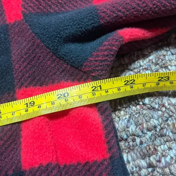Columbia Red Black Buffalo Plaid Fleece Jacket Button Front Cozy Cabin Core - Picture 8 of 10